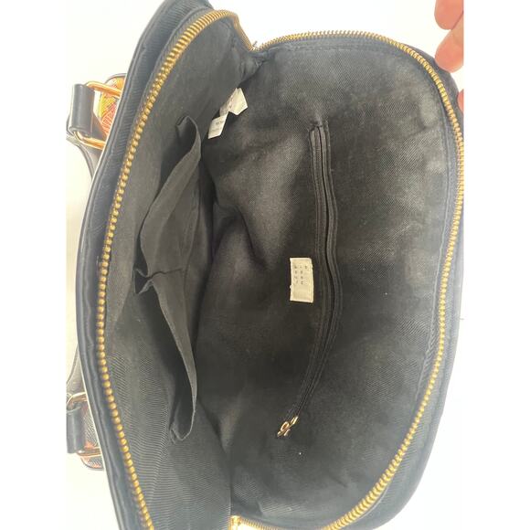 A New Day Multicolor Fall Orange and Black Floral Pattern Multi Section Purse - Picture 3 of 3